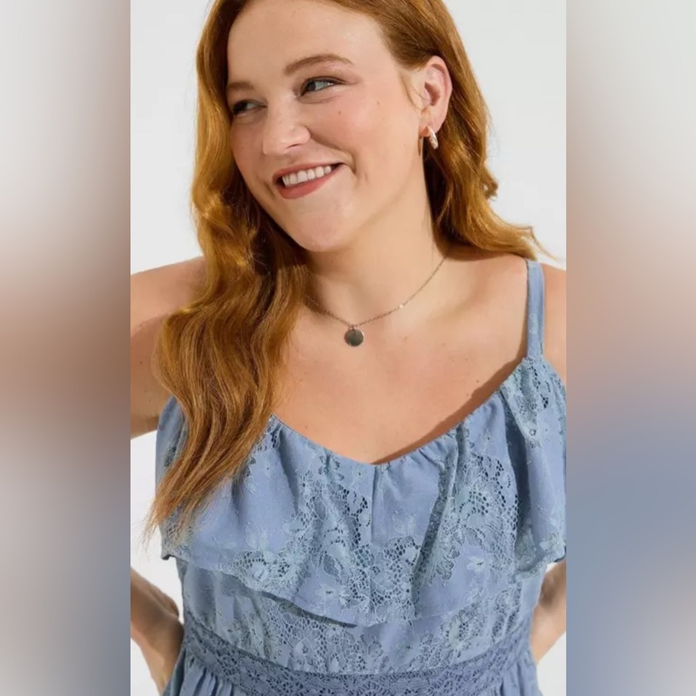 torrid Light Blue Floral Lace Maxi Dress - Picture 4 of 16